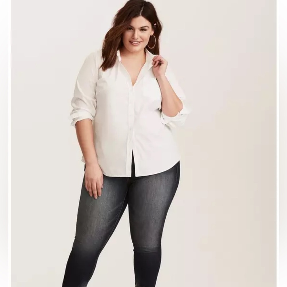 Torrid NWT 3x Poplin White Shirt